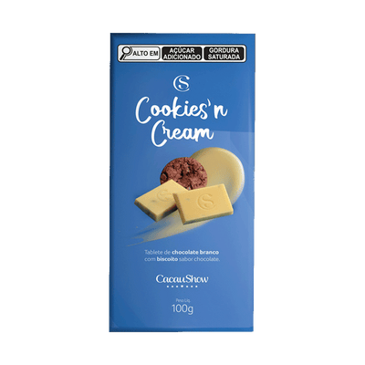 Tablete Cookies and Cream Cacau Show 100g