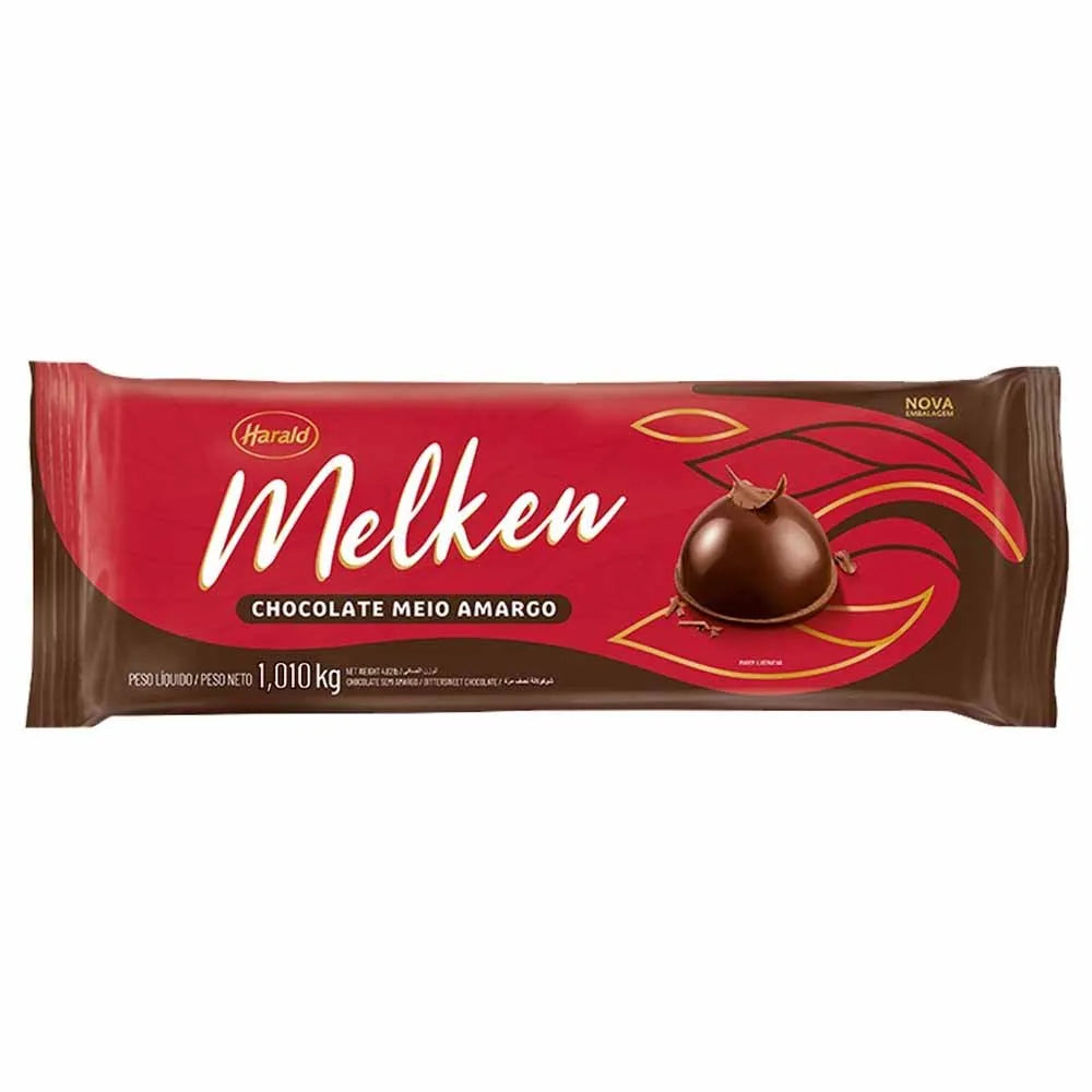 Chocolate em Barra Melken Meio Amargo Harald 1kg