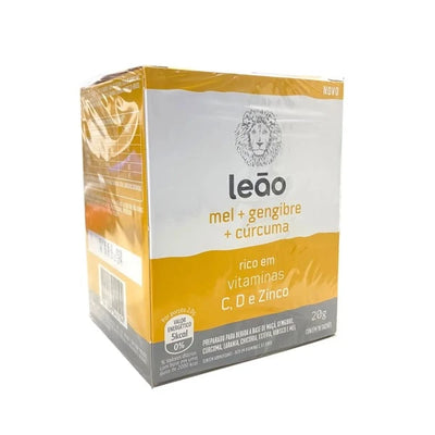 Chá Vitamínico Mel, Gengibre e Cúrcuma Matte Leão 20g