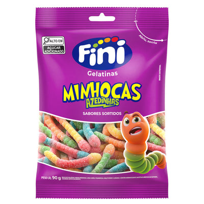 Fini Bala de Gelatina Minhoca Cítrica 90g