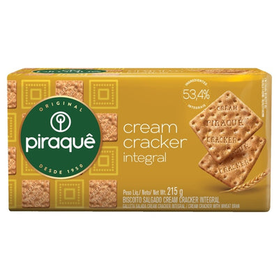 Biscoito Cream Cracker Integral Piraquê 215g