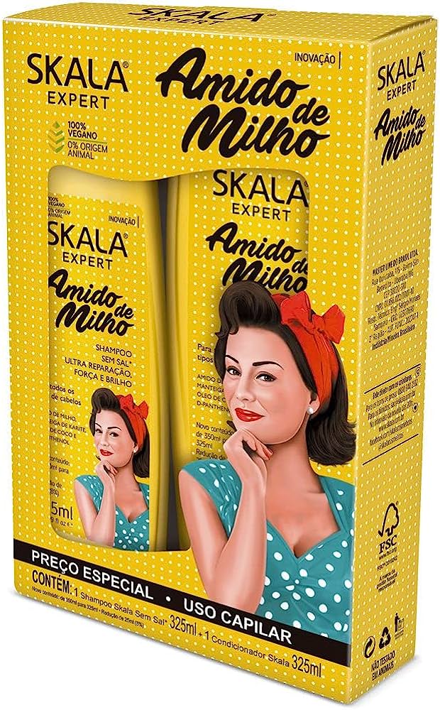 Kit Shampoo e Condicionador Amido de Milho Skala (2 x325ml)