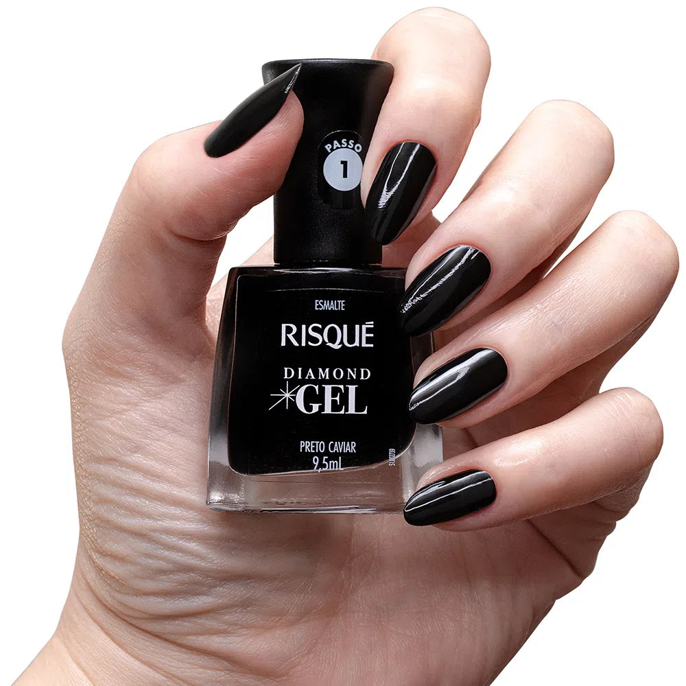 Esmalte Gel Preto Caviar 9.5ml - Risque