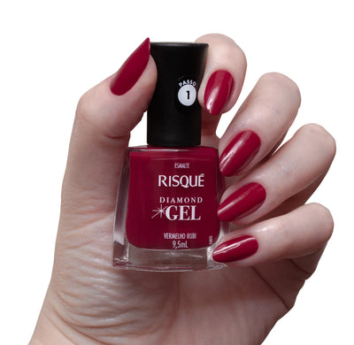 Esmalte Gel Vermelho Rubi 9.5ml - Risque