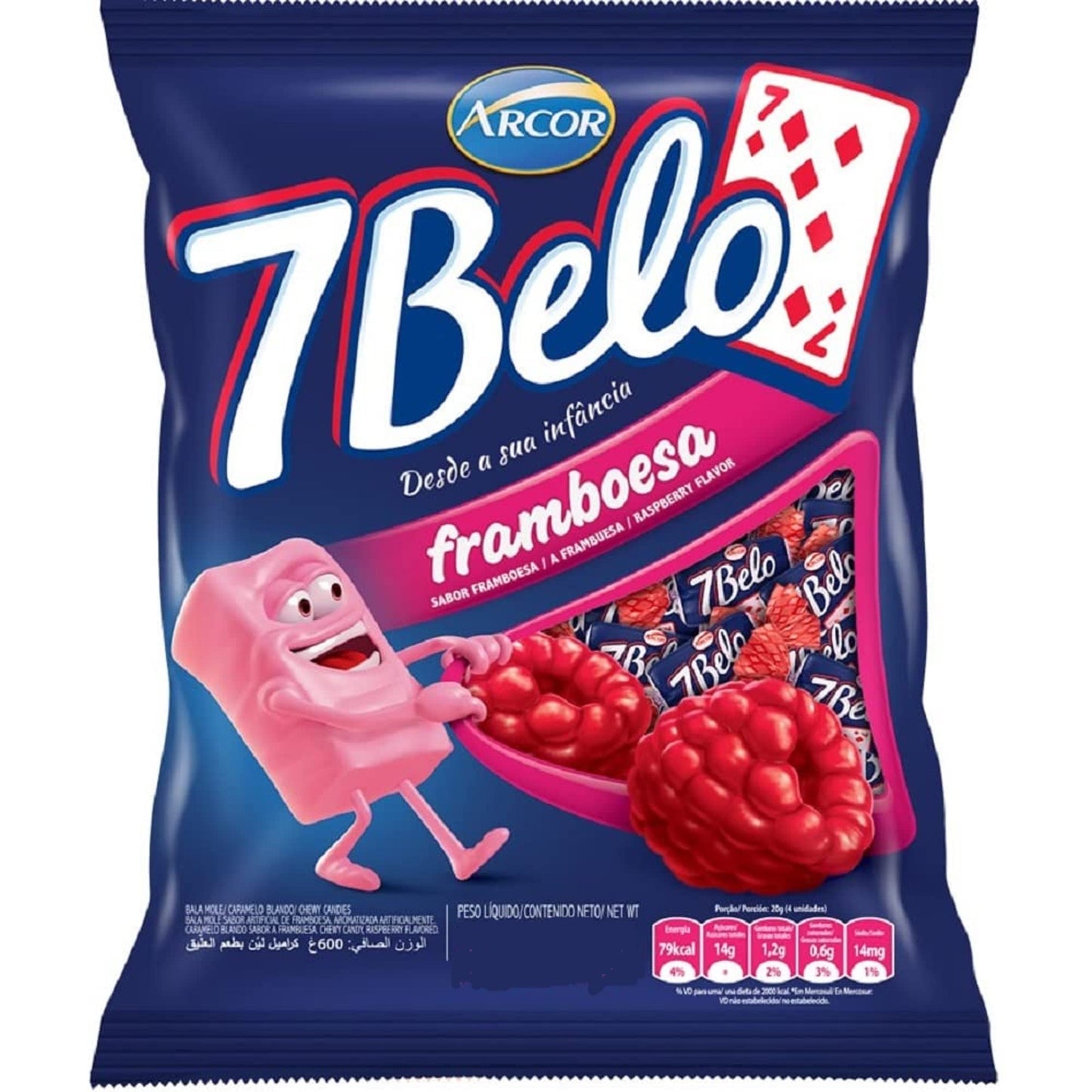 Bala de Framboesa 7 Belo 500g