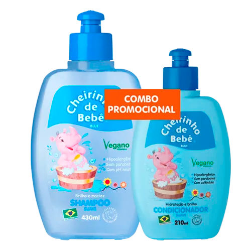 Combo Shampoo 430ml e Condicionador 210ml (Blue) Cheirinho de Bebê