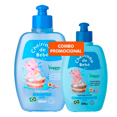 Combo Shampoo 430ml e Condicionador 210ml (Blue) Cheirinho de Bebê