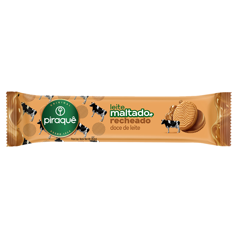 Biscoito Leite Maltado Sabor Doce de Leite Piraquê 80g