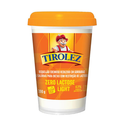 Requeijão Cremoso Copo Zero Lactose Tirolez 200g - BR Emporio